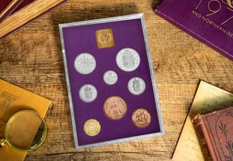 1970 was the final year of old British coinage before decimalisaTion. The set contains Halfcrown, Florin, British and Scottish Shilling Sixpence, Threepence, Penny and Halfpenny
