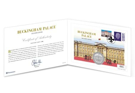 This Coin Cover features the UK 2024 Buckingham Palace BU £5 Coin  alongside a Royal Mail 1st Class Stamp which has been postmarked on 29th April 2024. EL: 500