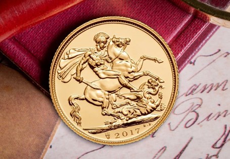 This UK 2017 Bicentenary Bullion Sovereign has been struck from 22 carat Gold and struck to a bullion finish
