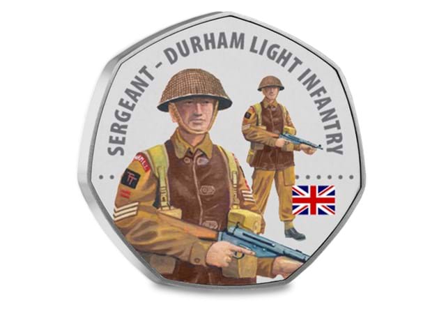 D Day Forces Heptagonal Medal Sergeant Durham Light Rev