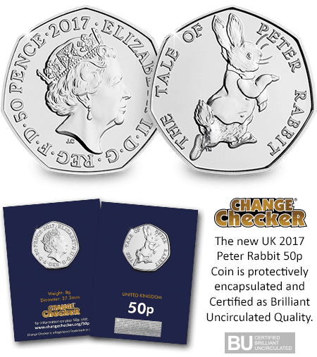 Change Checker Beatrix Potter 2017 Peter Rabbit BU 50p