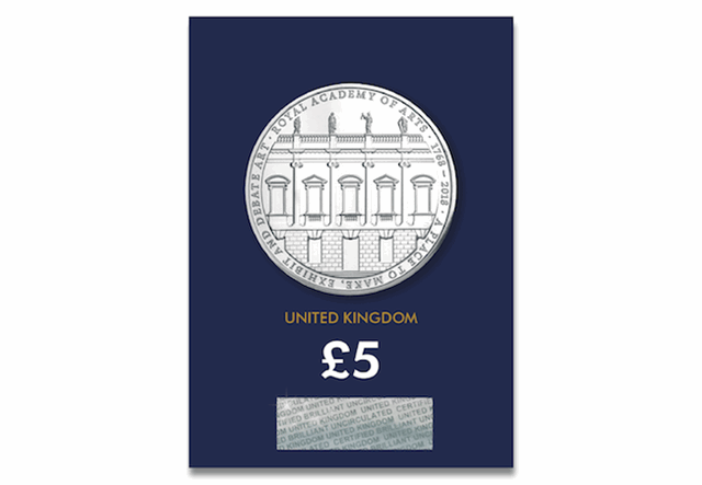 250th-Anniversary-of-the-Royal-Academy-of-Arts-BU-5-Pound-Coin-Pack-Front
