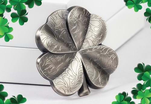 2018 Silver Fortune Four Leaf Clover Shape Silver Coin Reverse Clovers