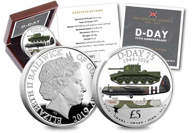 D Day 75Th Silver Proof Five Pound Coin