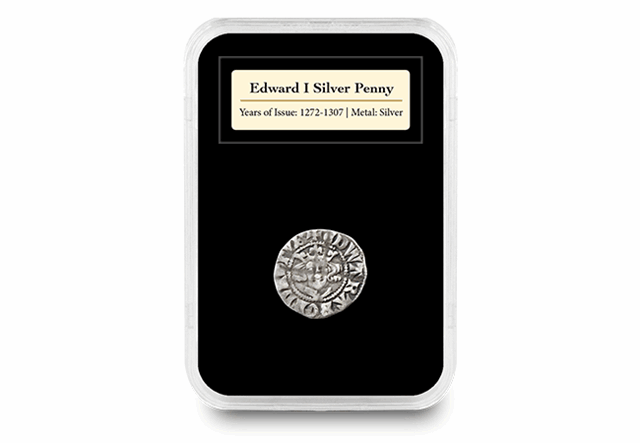 Edward I Silver Penny in capsule
