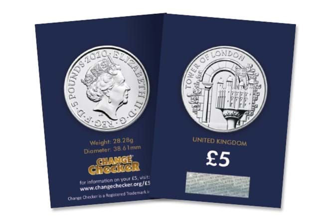 Tower of London The White Tower BU 5 pound both sides in Change Checker packaging