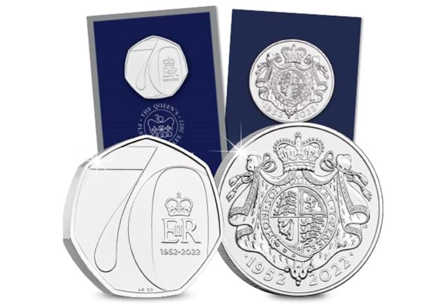 2022 Platinum Jubilee BU 50p and £5 Reverses with Change Checker Pack