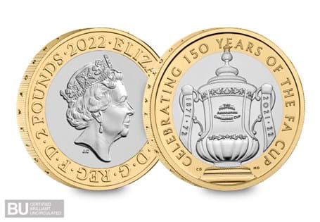 This £2 coin has been issued to celebrate a remarkable 150 years. A UK £2 coin has been issued featuring the famed FA cup Trophy.