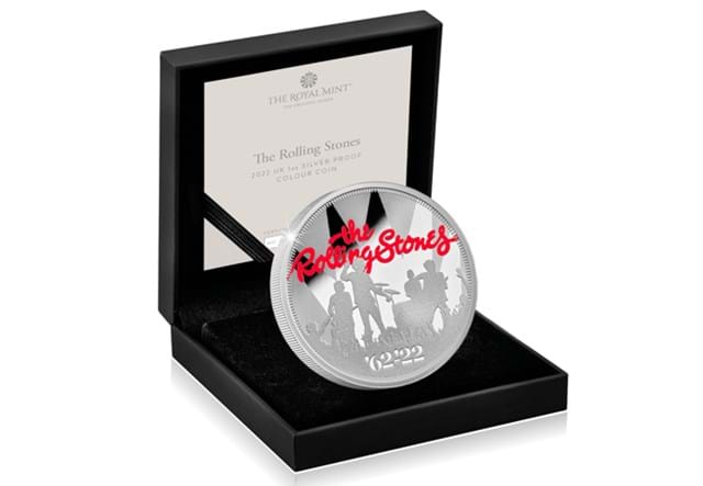The Rolling Stones Silver 5 Pound Coin In Display Box