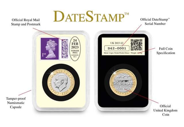 Flying Scotsman 2 Pound Datestamp With Labels
