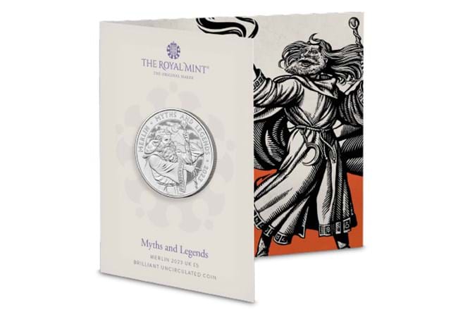 UK Myths And Legends Merlin BU £5 Coin BU Pack