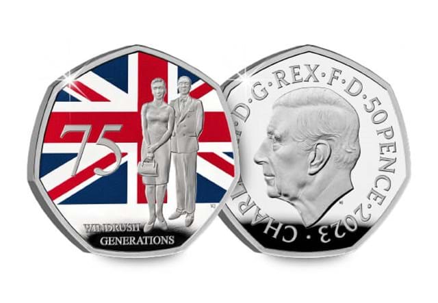 75 Years Of The Windrush Generation 50P Silver Obverse Reverse