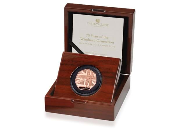 75 Years Of The Windrush Generation 50P Gold In Display Box