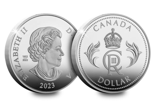 Canada 2023 KCIII Royal Cypher Silver Dollar Obv Rev