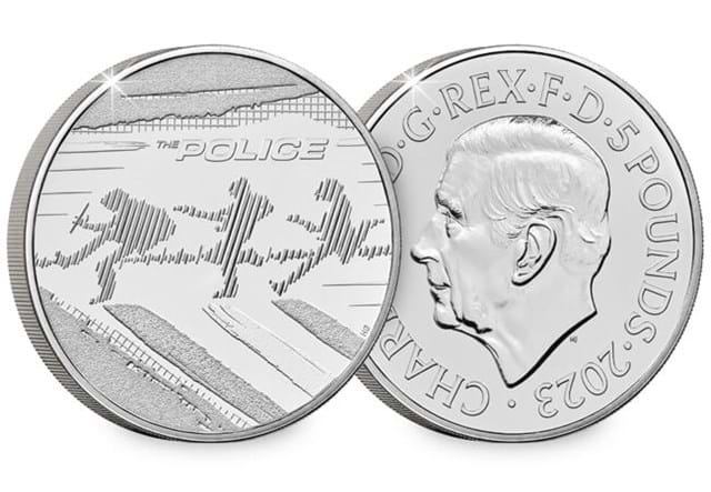The Police £5 BU Coin Obverse Reverse
