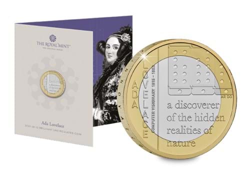 Ada Lovelace £2 BU Reverse With Packaging