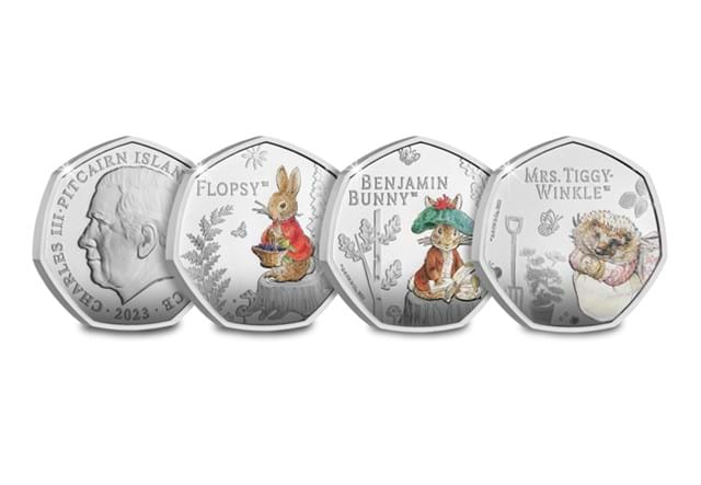 Beatrix Potter 2023 Silver 6 Coin Set All 50Ps