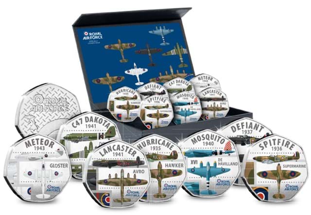DN 2023 RAF Aircraft Heptagonal Medal Collection Box Set Product Image