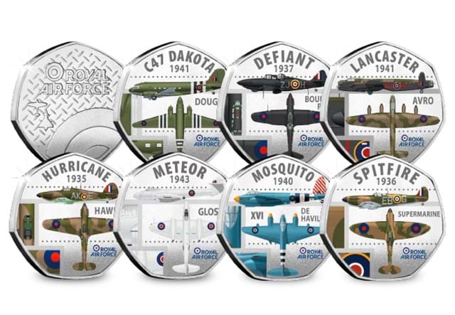 DN 2023 RAF Aircraft Heptagonal Medal Collection Box Set Product Image 2