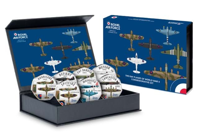DN 2023 RAF Aircraft Heptagonal Medal Collection Box Set Product Image 3