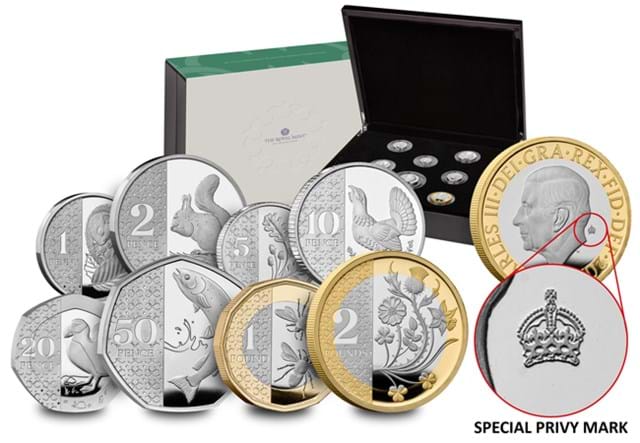 UK New Coinage Silver Set Whole Product With Privy