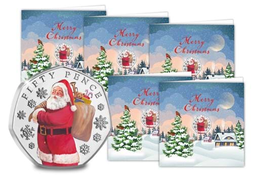 The Father Christmas BU Colour 50P In Christmas Card Bundle
