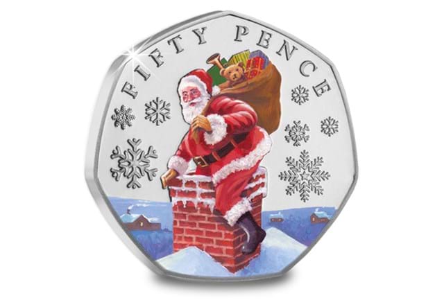 The Father Christmas BU Colour 50P Set Coin4