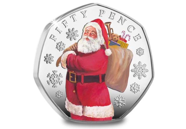 The Father Christmas Silver Colour 50P Set Coin2