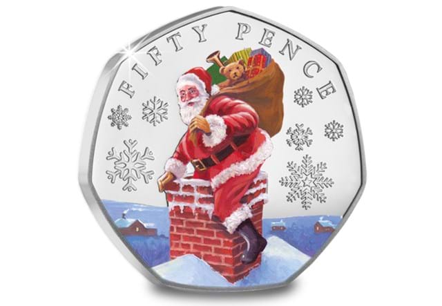 The Father Christmas Silver Colour 50P Set Coin4