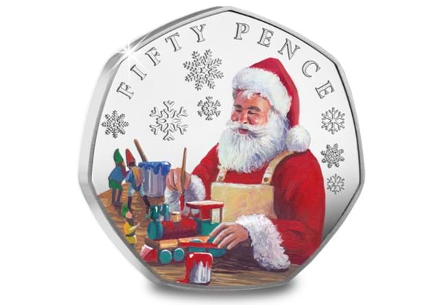 The Father Christmas Silver Colour 50P Set Coin1