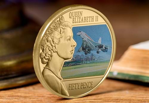 QEII Concorde Gold Plated Coin Lifestyle 01