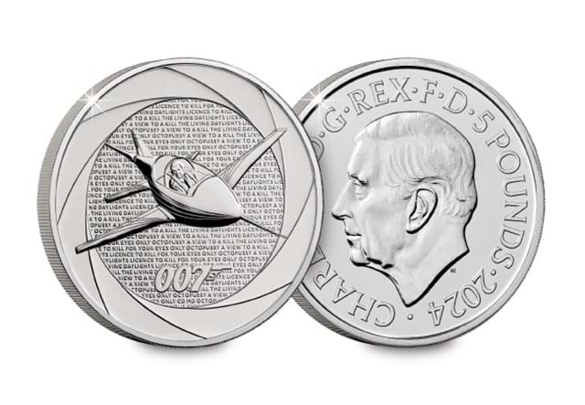 810N James Bond 80S BU £5 Pack Coin Obverse Reverse