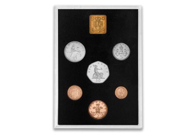 UK 1971 Coin Set Frame Back