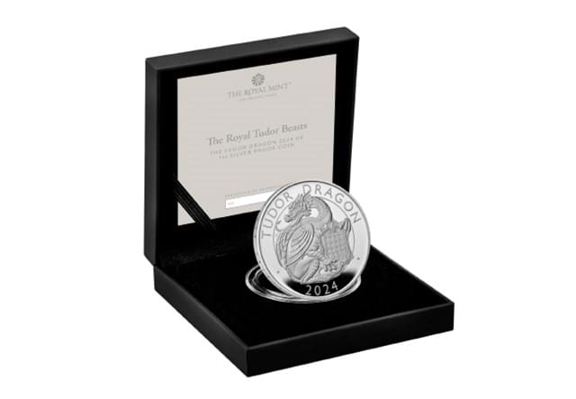 UK 2024 Tudor Dragon 1Oz Silver Coin In Box