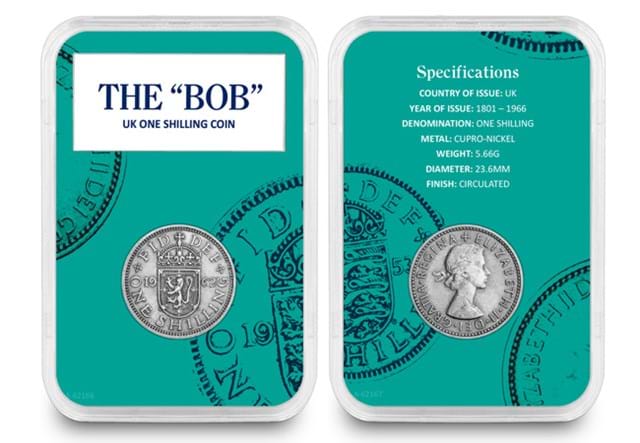 The BOB UK One Shilling Coin Obv Rev In Everslab