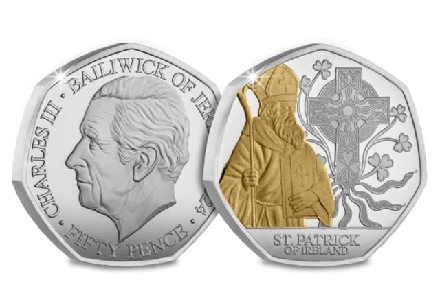 UK 2024 Silver 50P Datestamp St Patrick Patron Saints Everslab Product Page Images (DY) 5