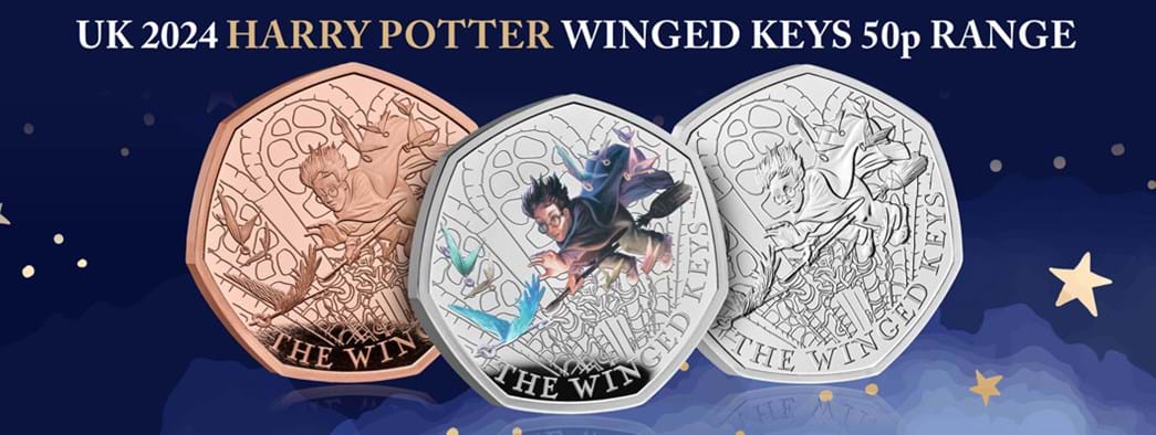 The UK 2024 Harry Potter The Winged Keys 50p Range