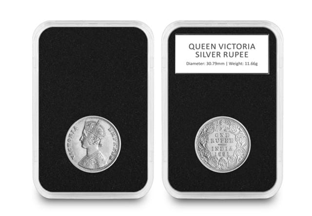 Queen Victoria Silver Rupee Obv Rev In Everslab