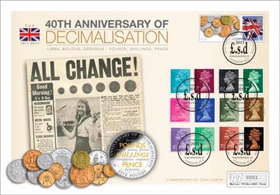 Decimalisation Commemorative Silver Coin Cover