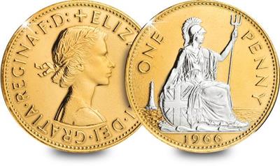 The Queen Elizabeth II Gold Plated Penny