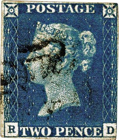 840 Twopenny Blue Stamp - Used Condition