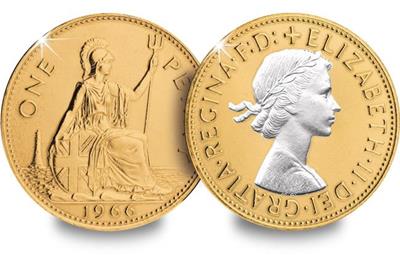 Queen Elizabeth II Gold Plated Jubilee Penny