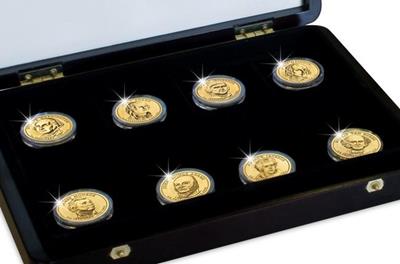 US Gold Plated Presidential Dollar Collection