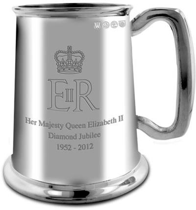 The Diamond Jubilee UK £5 Coin Pewter Tankard