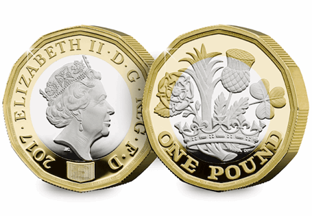 This .925 Silver Proof £1 has been issued by The Royal Mint to mark the release of the 12-Sided £1 Coin. The obverse features the portrait of QEII. 