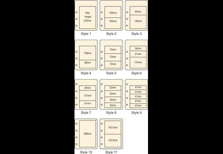 Mount size 22.2cm height x 21.0cm width. Punched with 4 holes to fit any Westminster binder.
