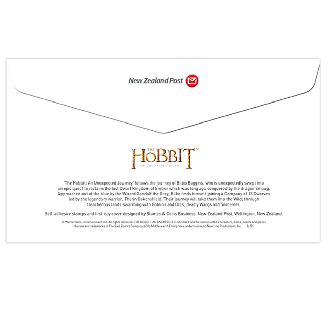 The Hobbit Stamps First Day Cover back