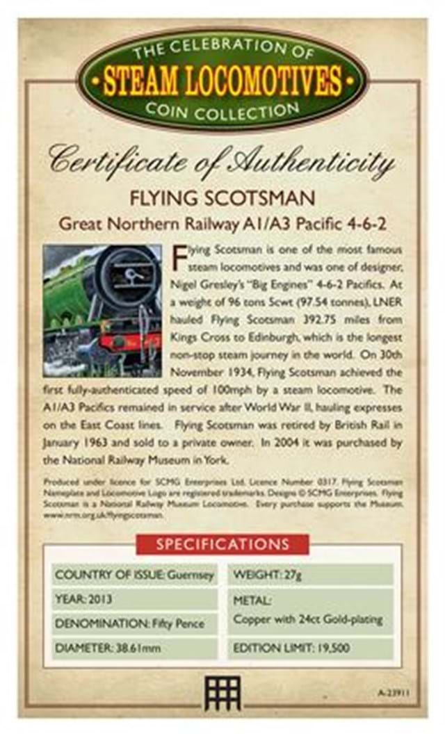 The Flying Scotsman Steam Locomotive Coin