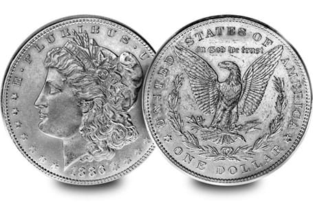 The Wild West Silver Dollar, issued by the US in 900/1000 Silver. Struck between 1878 and 1921, designed by George Morgan, who was a pupil at the Royal Mint in London.