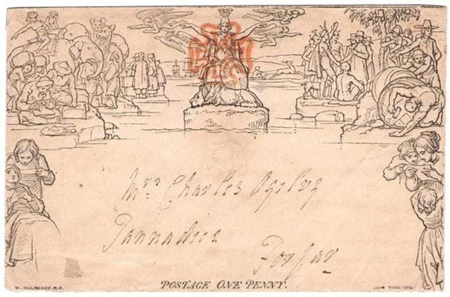 1840 Penny Black Mulready Envelope